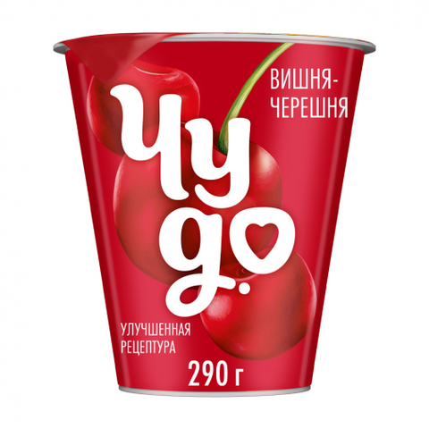 Йогурт Чудо 2% стак 290г вишня черешня, шт