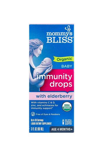 Mommy's Bliss органические капли для иммунитета с бузиной, для детей от 4 месяцев, 90 мл (3 жидк. унции)