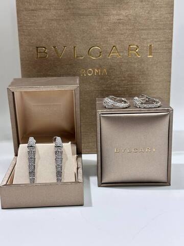 83411 - Серьги-конго ЗМЕИ-SERPENTI lux качество VGOLD цвет белое золото