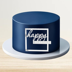 Надпись для торта «Happy Birthday» в серебрянной рамке