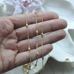 Цепочка с бусинами, звено 1,8*1,1 мм, позолота. 20 см А054-6