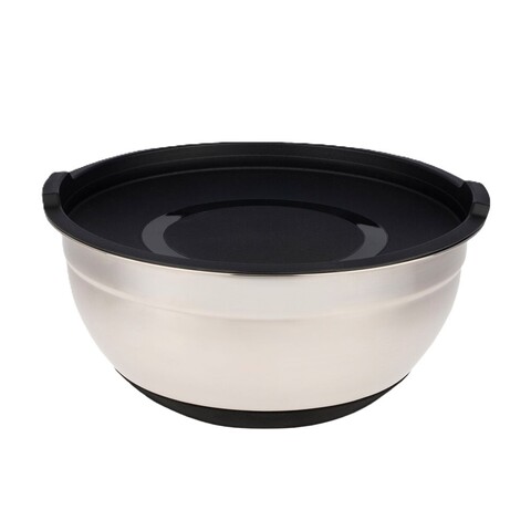 Миска Jolly Kitchen с крышкой, черная, 26 см, нержавеющая сталь 0,35 мм, объем 3,7 л