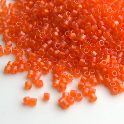 DBM-0855 Бисер цилиндрический Миюки делика 10/0 /Miyuki delica 10/0 Matted Transparent Orange AB