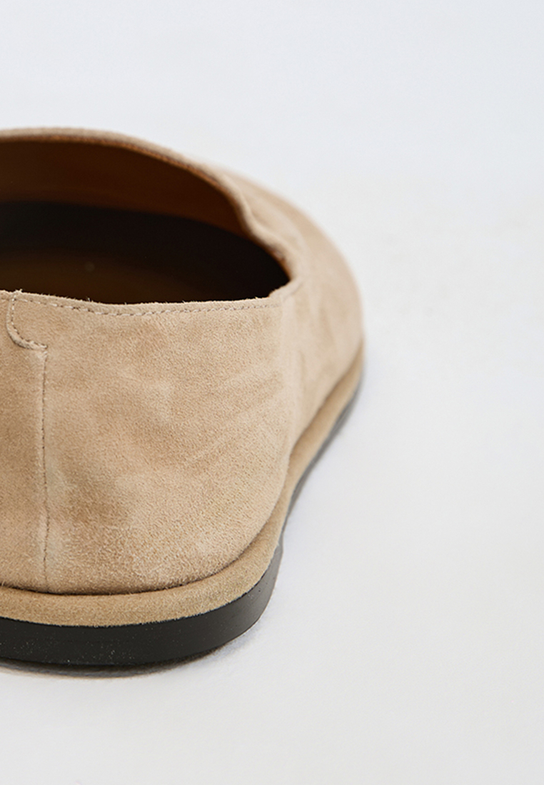 Лоферы из замши, светло-бежевый