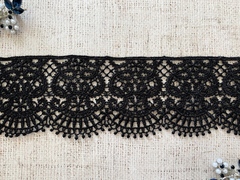 Кружево плетеное, ш. 7,5 см, чёрный
