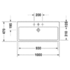 Duravit Vero  Раковина для мебели, без перелива, с 1 отв. под смес., 1000x470мм, Цвет: Белый 454100041