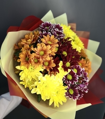 Хризантемы микс яркий