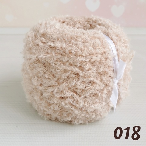 Пряжа Тедди с эффектом Букле, 018 Светлый бежевый