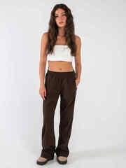 Брюки прямые вельвет темно-коричневый