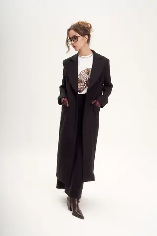 Тонкое пальто из костюмной ткани DAN MARALEX