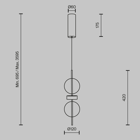 Подвесной светодиодный светильник Maytoni Double Moon MOD478PL-L8B3K