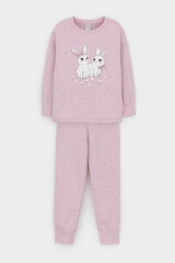 пижама  для девочки  К 1581/фламинго,маленькие листья