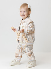 брюки  для девочки  КР 400883/бежевый 0403 Н086 к657