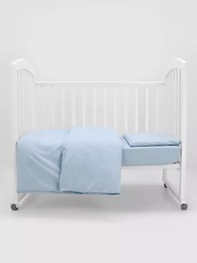 Комплект постельного белья (КПБ) топотушки однотон поплин ( 3 предмета) голубой