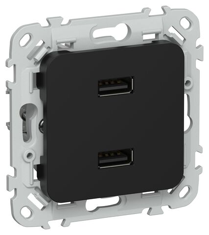 FLITE Роз. USB AA 2,1А РЮ-2-ФлЧ чер. IEK