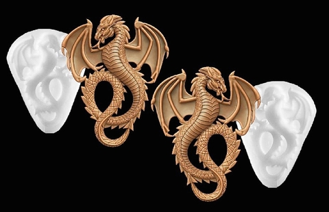 Силиконовые молды № 378 Драконы Большие левый и правый Набор 2 шт