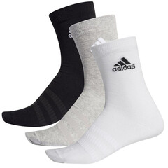 Носки теннисные Adidas Light Crew 3PP - 3 pary/medium grey heather/white/black