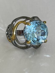 Шапель-топаз (серебряное кольцо с позолотой)