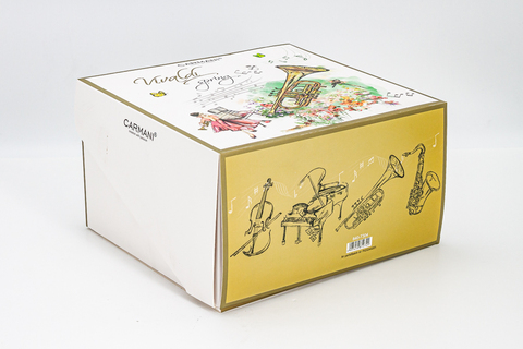 Кружка 380мл Carmani Весна A. Vivaldi белая с зеленым кантом