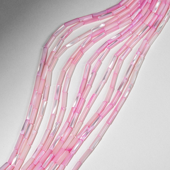 Перламутр морских ракушек, оттенок "Ярко-розовый", трубочки 4*14мм
