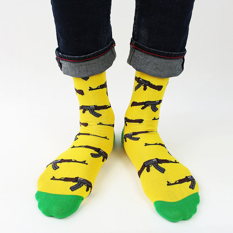 Носки с принтом автоматов оптом