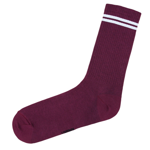 Однотонные носки оптом баклажанового цвета с полосками