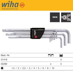 Набор шестигранников Г-образных 1,5-10мм 9шт Compact Wiha 369H9 02292 (SB)