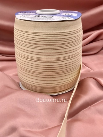 Косая бейка хлопок №005 бежевая GAMMA GK-15C 14-15 мм
