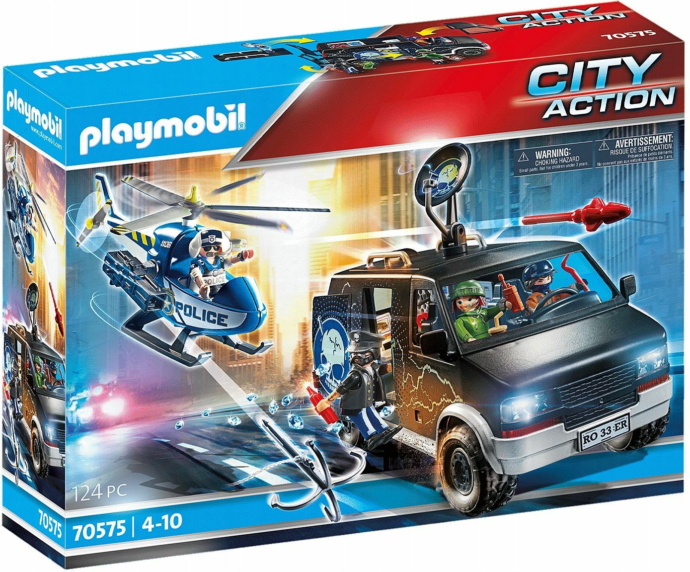 Конструктор Playmobil City Action - Полицейский вертолет: погоня за машиной  - Плеймобиль Сити 70575 купить в Москве | Доставка по России.