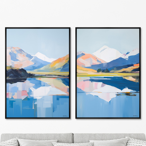 ArtNoMore - Набор из 2-х репродукций картин на холсте Landscape collection, The Reflection, 2024г.