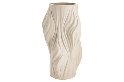 Ваза для цветов 35.5см Home & Style Волны Edit серо-бежевая