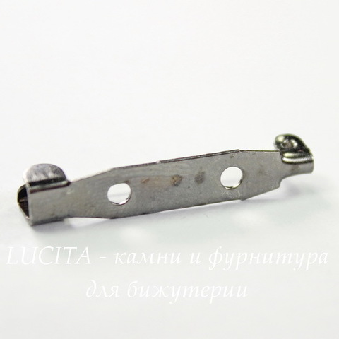 Основа для броши 30х6 мм (цвет - черный никель), 10 штук