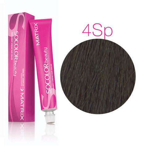Matrix Socolor Beauty 4SP (шатен серебристый жемчужный) - Стойкая крем-краска для волос