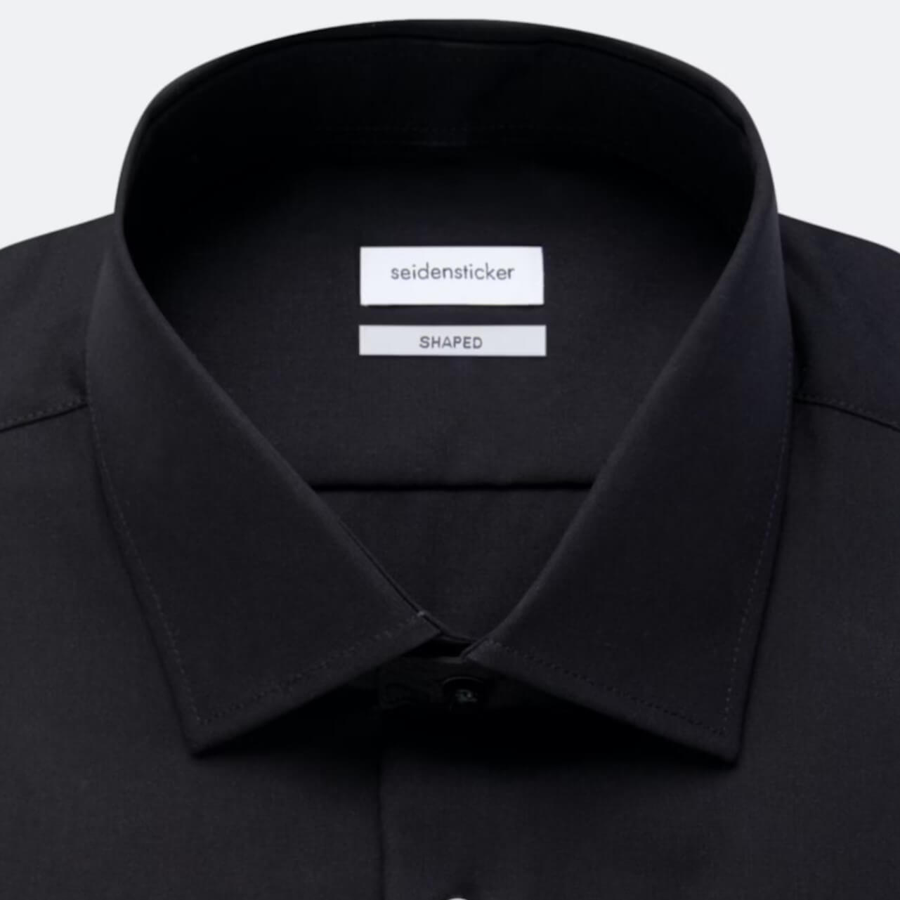 Сорочка мужская Seidensticker Shaped Fit 01.021000-84 черная из поплина
