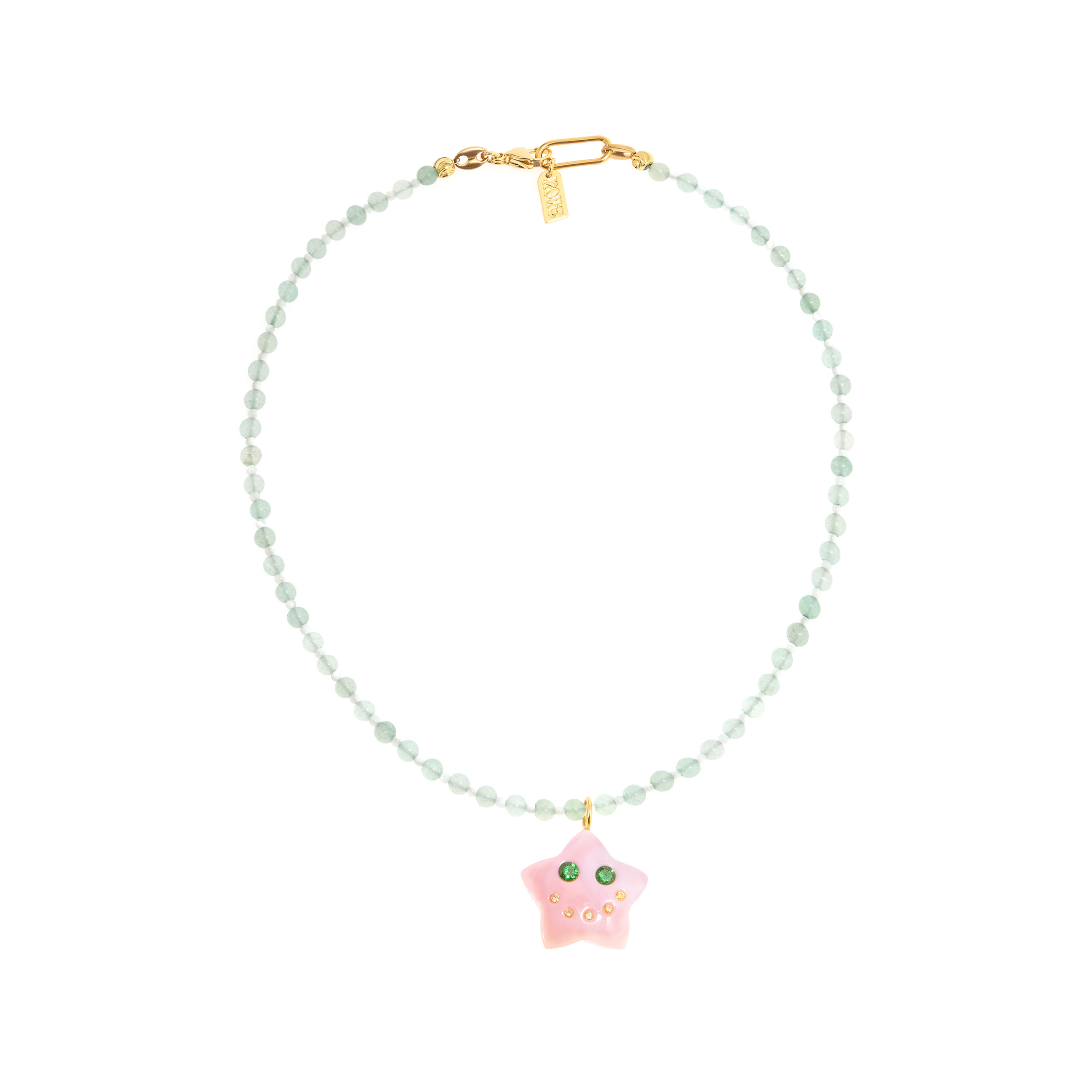 

Колье Lucky Starface Beaded Necklace - Pink Shell