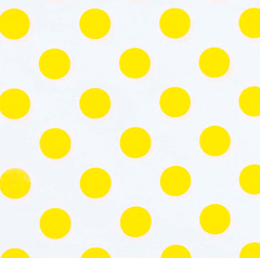 Ткань плательная Кашибо жёлтый горох на белом, d 4,2 см