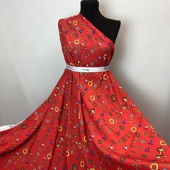 Ткань вискоза красная якоря 3115