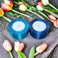 Лента атласная 4 см 25 ярдов (тёмно-синий) №038