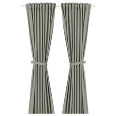 Комплект штор IKEA LENDA (ЛЕНДА), Хаки 140x250 см, 2 шт