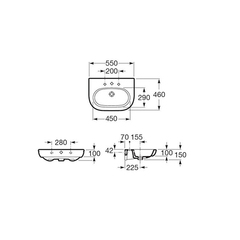 УМЫВАЛЬНИК ROCA N-MERIDIAN 550*460