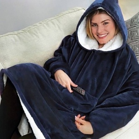 Плед Huggle с рукавами и капюшоном Ultra Plush Blanket Hoodie