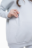 Утепленный спортивный костюм для беременных и кормящих 13125 серо-голубой