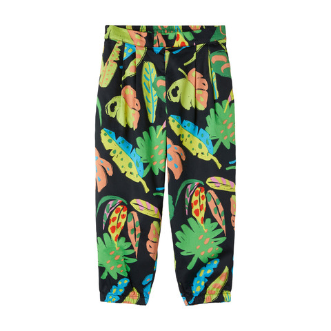 Брюки Stella McCartney Kids Leaf Print Black