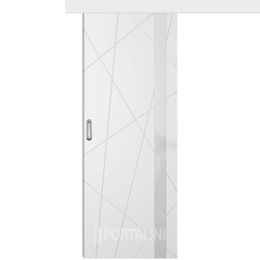 Купить Межкомнатная одностворчатая дверь купе эмаль VFD Flitta Polar белая остеклённая