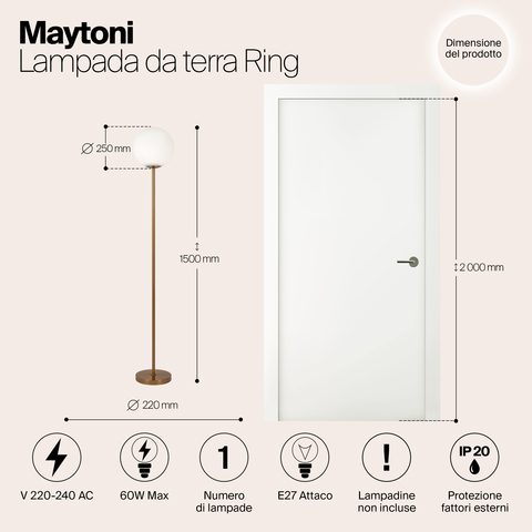 Напольный светильник Maytoni Ring MOD013FL-01BS