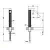 Gessi 316 Смеситель для раковины на 1 отверстие, высокий, h=305мм, без донного клапана, излив 123мм, цвет: steel brushed 54409#239