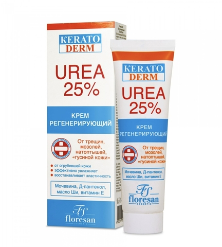 Флоресан KERATODERM UREA 25% Крем регенерирующий для ухода за кожей стоп, коленей, локтей,100мл