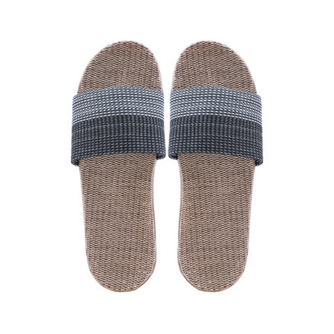 (1 PV) Kardli slippers（man) - Мужские тапочки летние (43-44; *290 мм*), (Подошва-Резина / Верх-Текстильные материал), (100 пар в коробке) (ПОЛОСКА СЕРАЯ)