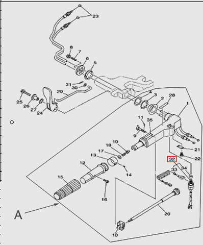 Кнопка аварийной остановки двигателя  для лодочного мотора T15, OTH 9,9 SEA-PRO (11-32)