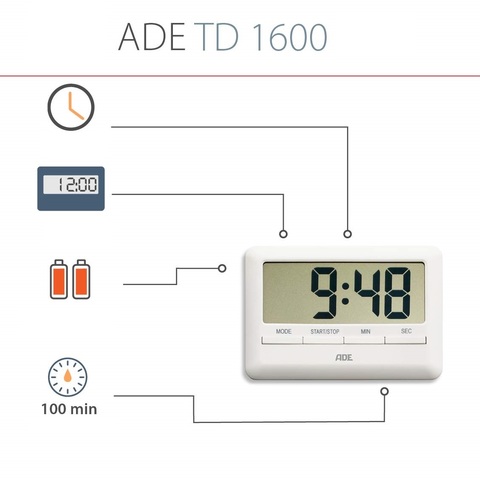 Таймер кухонный ADE TD1600 white